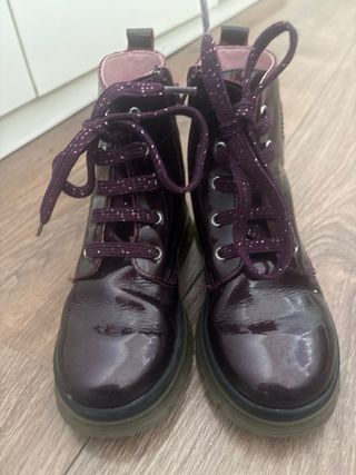 Botas Pablosky niña moradas, cordones y cremallera
