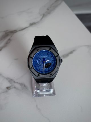 G-Shock Ga-2100 Casioak Mod Azul y Negro