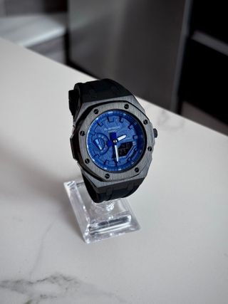 G-Shock Ga-2100 Casioak Mod Azul y Negro