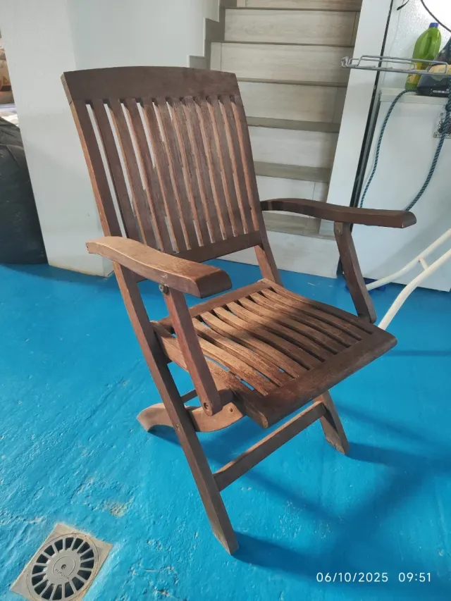 Sillas de jardín ,madera de teka conjunto 6 UNDS.
