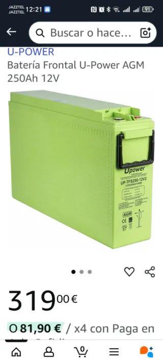 Batería U-power UP-TFS250-12