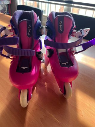 Patines Oxelo Rosas T.26-28 +protecciones y casco