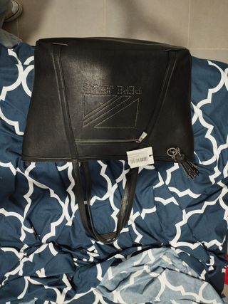 Bolso shopper Pepe Jeans negro sin estrenar