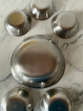 Set 6 Ciotole Triangolari Acciaio Inox