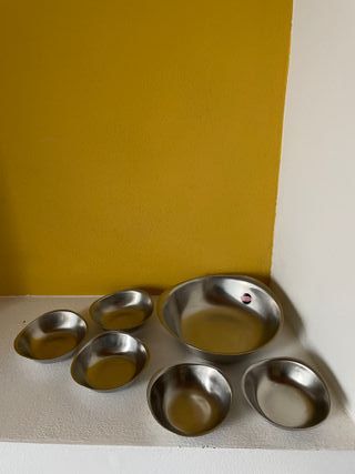 Set 6 Ciotole Triangolari Acciaio Inox