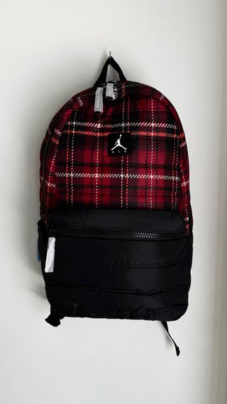 Mochila Jordan Cuadros Rojo y Negro