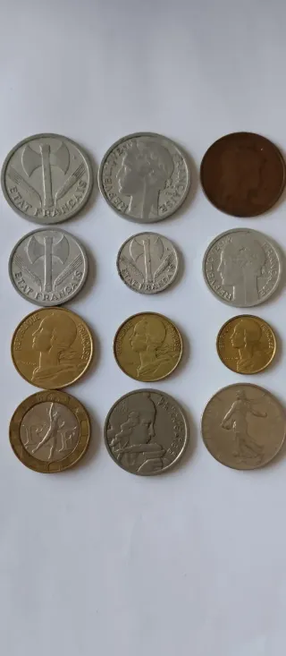 12 Monedas Antiguas Francia