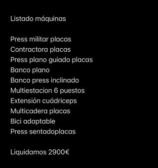 Lote de máquinas de gimnasio