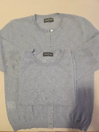 Conjunto Roberto Verino Jersey y Cárdigan Azul