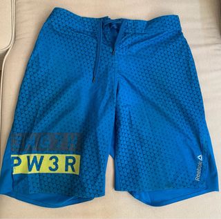 Pantalón Corto CrossFit Reebok Azul y Amarillo