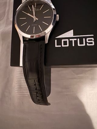 Reloj Lotus Minimalista Hombre Negro/Plata
