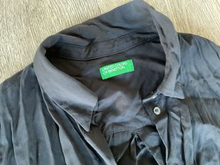 Camisa Benetton Negra Manga Corta