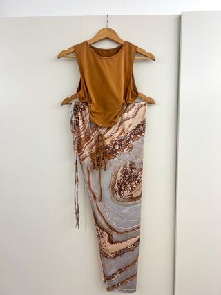 Conjunto 2 piezas beige y marrón