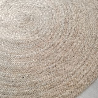 Alfombra Redonda Yute Natural Estilo Nórdico 