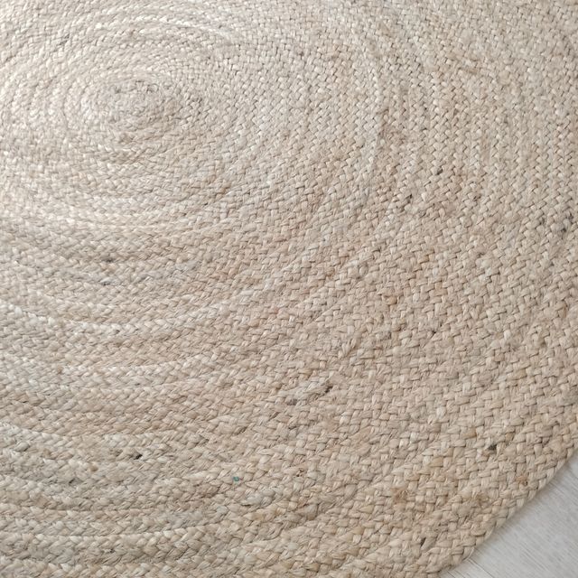 Tapete Redondo de Iúte Natural Estilo Nórdico