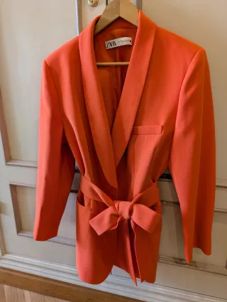 Blazer y pantalón Zara Naranja con Cinturón