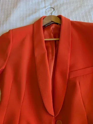 Blazer y pantalón Zara Naranja con Cinturón