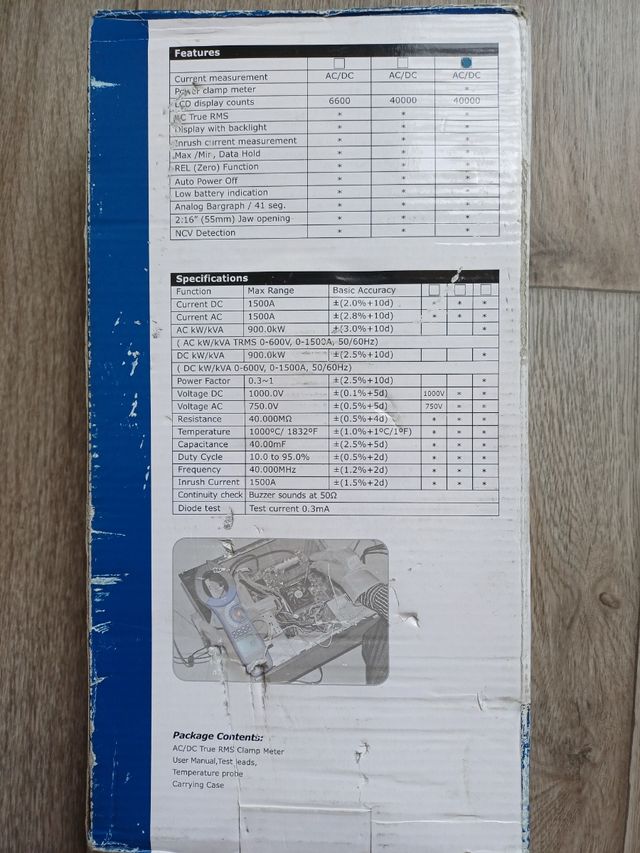 Pinza Amperimétrica True RMS AC/DC CEM