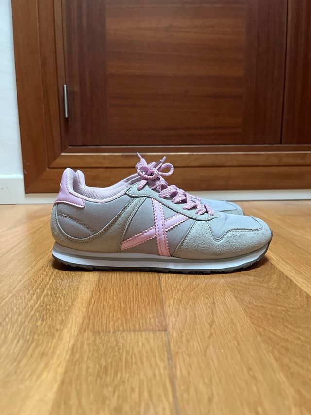 Zapatillas Munich Mujer Gris y Rosa