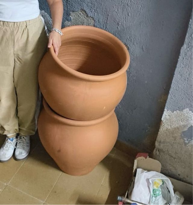 Macetero grande de barro