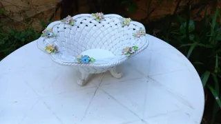 Centro tavola ceramica anni '60 fiori Capodimonte