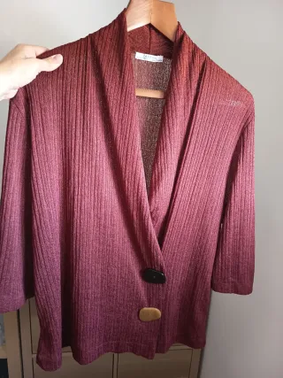 Blazer blusada Zara Rojo Talla M