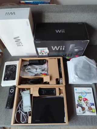 Nintendo Wii Negra + Mario Kart Wii