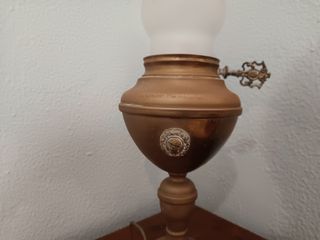 Lámpara antigua cobre y cristal