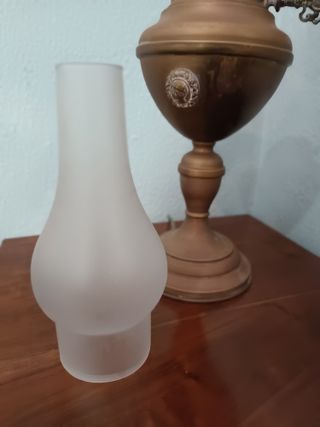 Lámpara antigua cobre y cristal