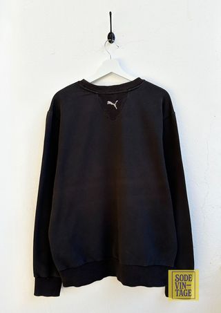 Sudadera Puma Negra Logo Grande Bordado Vintage