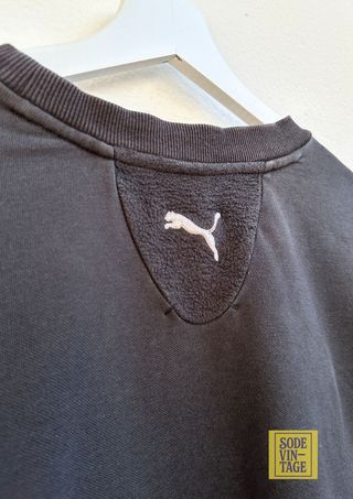 Sudadera Puma Negra Logo Grande Bordado Vintage