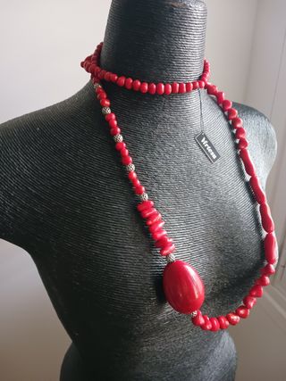 Enorme collar de resina de coral nuevo c