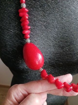 Enorme collar de resina de coral nuevo c