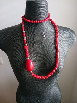 Enorme collar de resina de coral nuevo c