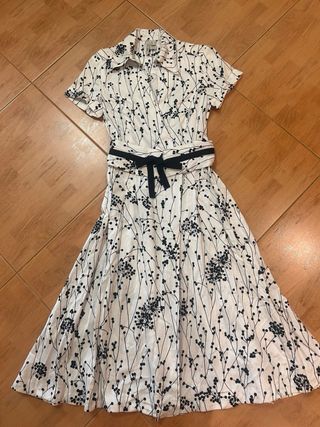 Vestido camisero estampado con cinturón