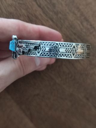 Pulsera Navajo Águila Plata Turquesa