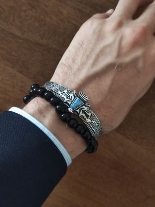 Pulsera Navajo Águila Plata Turquesa