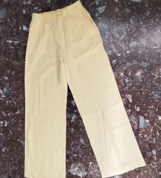 Pantalón amarillo de vestir mujer, talla 38