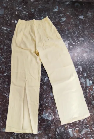 Pantalón amarillo de vestir mujer, talla 38