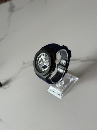 G-Shock Ga-2100 Mod Casioak Azul y Plata