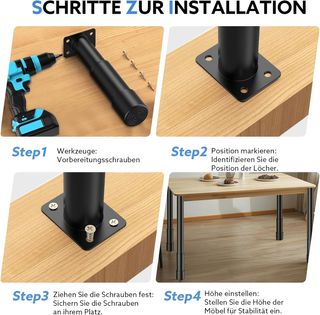 4 Piedini Regolabili 25-43cm Nuovi  BA025