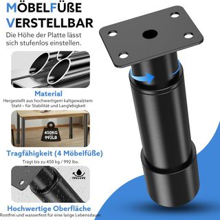 4 Piedini Regolabili 25-43cm Nuovi  BA025