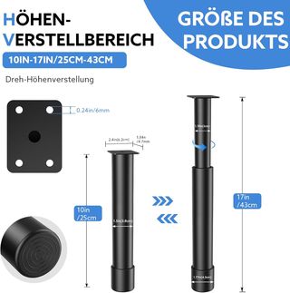 4 Piedini Regolabili 25-43cm Nuovi  BA025