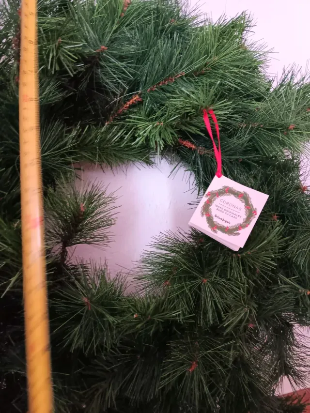 Corona de Navidad Verde muy natural pelo largo