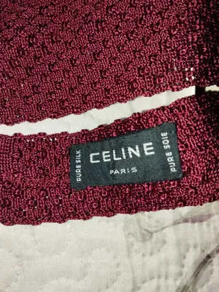 Corbata Celine Seda natural estilo vintage