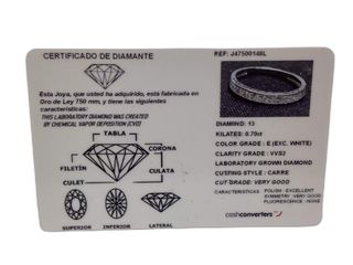 alianza oro 18k con piedra con diamante de laboratorio
