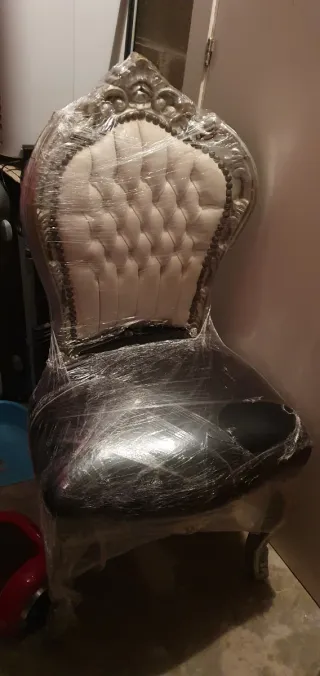 Silla Vintage Quinceañera Beige/Oro