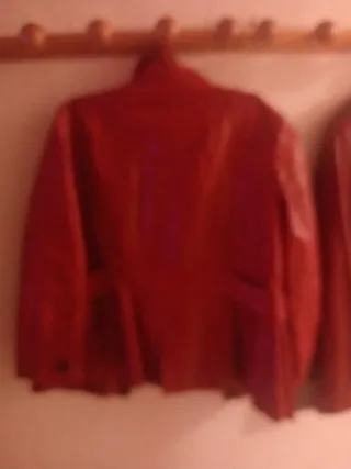Chaqueta Piel Vintage Roja XL El Corte Inglés