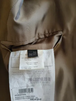Americana Calvin Klein Algodón Talla 50