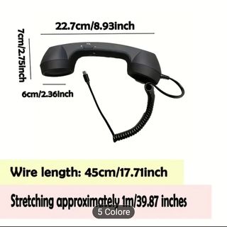 Cornetta ROSSA retrò per smartphone con cavo USB-C